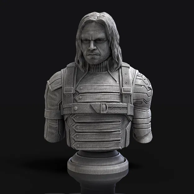 Bức Tượng Bán Thân Winter Soldier (Phiên Bản Không Mặt Nạ) - Image 1