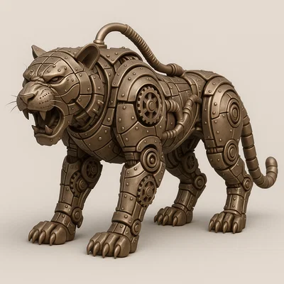 Hổ Cơ Khí Phong Cách Steampunk