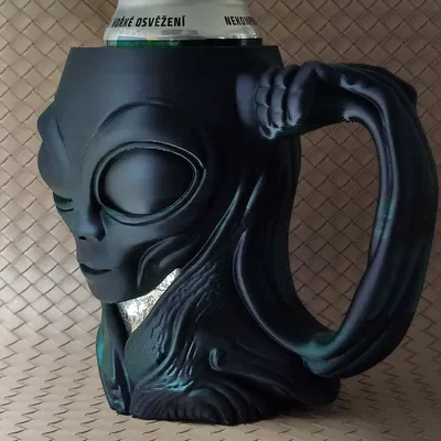 Cái Giữ Lon / Cốc Bia Hình Người Ngoài Hành Tinh Xám