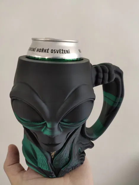 Cái Giữ Lon / Cốc Bia Hình Người Ngoài Hành Tinh Xám - Image 2