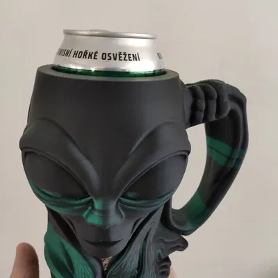 Cái Giữ Lon / Cốc Bia Hình Người Ngoài Hành Tinh Xám