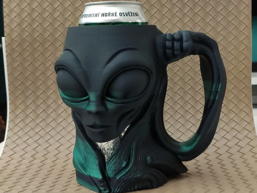 Cái Giữ Lon / Cốc Bia Hình Người Ngoài Hành Tinh Xám - Image 3