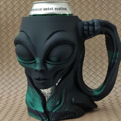 Cái Giữ Lon / Cốc Bia Hình Người Ngoài Hành Tinh Xám