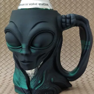 Cái Giữ Lon / Cốc Bia Hình Người Ngoài Hành Tinh Xám