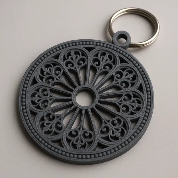 Móc Khóa Hoa Hồng Kiểu Gothic - Image 1