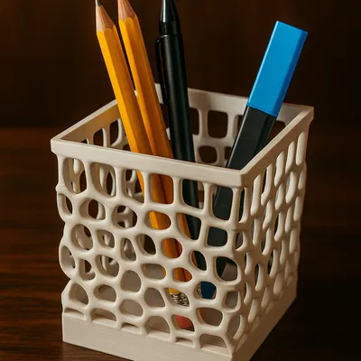 Ống Cắm Bút Vuông Có Lỗ