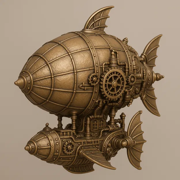 Mô Hình Khinh Khí Cầu Phong Cách Steampunk - Image 1