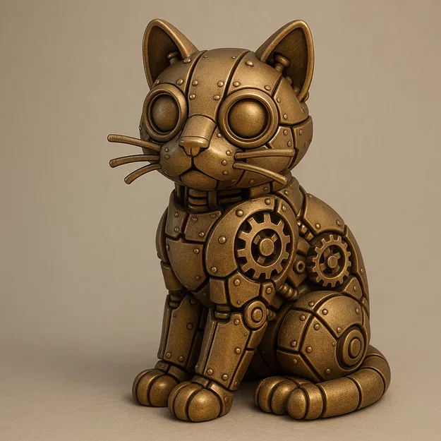 Mô hình Mèo Cơ Khí Phong Cách Steampunk - Image 1
