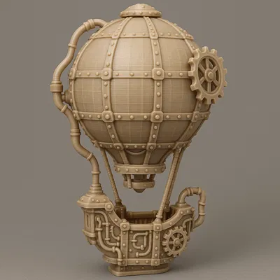 Tượng Khinh Khí Cầu Phong Cách Steampunk