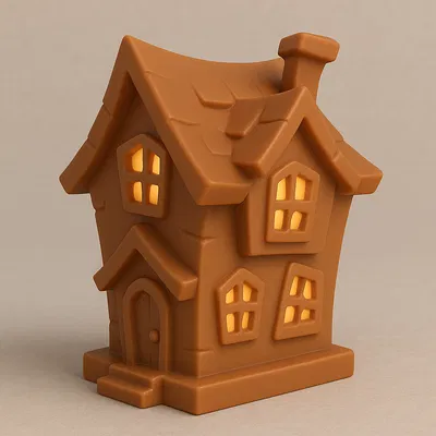 Ngôi Nhà Ma Ám Phong Cách Nhỏ Với Mái Nhà Cong, Cửa Sổ Và Cửa Ra Vào