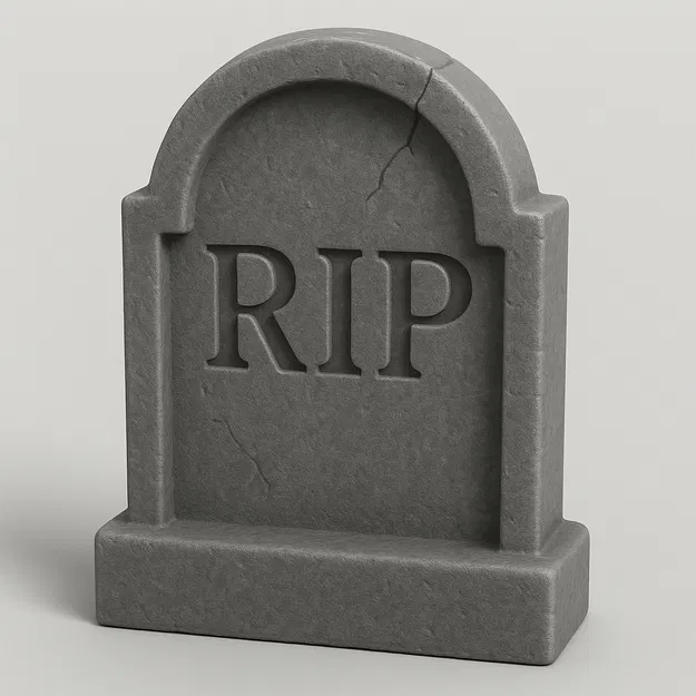 Mộ Đá Halloween Lòng Chảo Chữ 'RIP' Nứt Nhẹ - Image 1