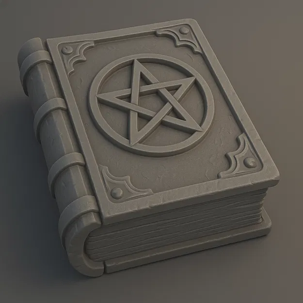 Cuốn Sách Phép Thuật Halloween Kín Mít Với Biểu Tượng Ngũ Giác Đề Nổi Bật - Image 1