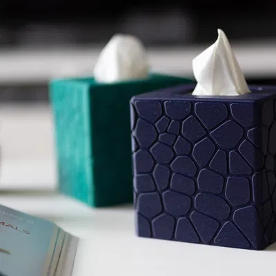 Vỏ Hộp Giấy Ăn (nhỏ, vuông) #2 - Hoa Văn Đá Cong