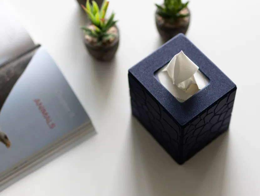 Vỏ Hộp Giấy Ăn (nhỏ, vuông) #2 - Hoa Văn Đá Cong - Image 5