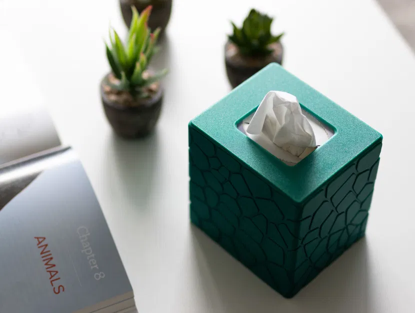 Vỏ Hộp Giấy Ăn (nhỏ, vuông) #2 - Hoa Văn Đá Cong - Image 6