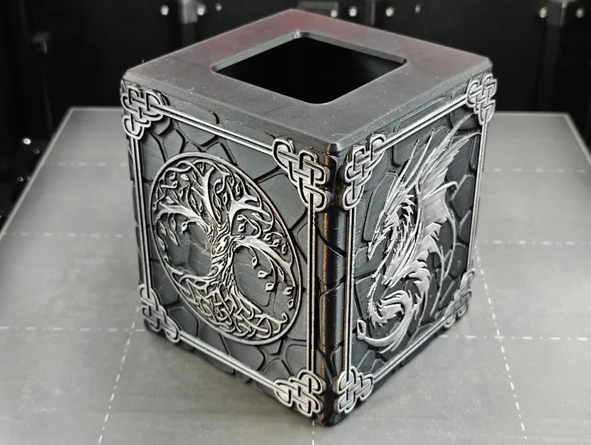 Hộp Đựng Khăn Giấy Phong Cách Rồng và Nghệ Thuật Celtic - Image 2