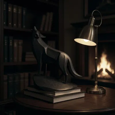 Mô Hình Sói Tru Tối Giản Độc Đáo Trên Đế