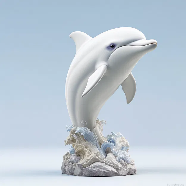 Tượng Cá Heo Trắng - Image 1