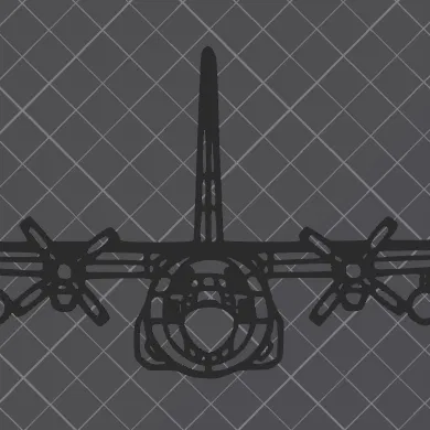 Trang Trí Tường C-130H Hercules Mặt Trước