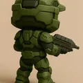 Tượng Master Chief Chibi – Mô Hình 3D Phong Cách Dễ Thương - Thumbnail 2