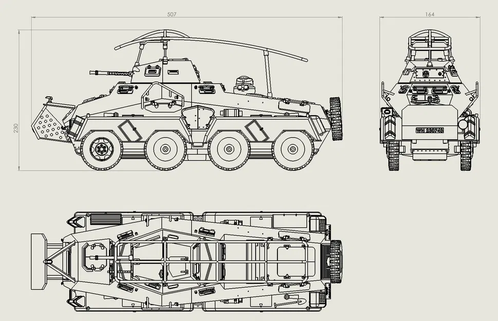 Mô Hình Xe Bọc Thép Sd.Kfz. 232 8 Bánh Lái - Image 4
