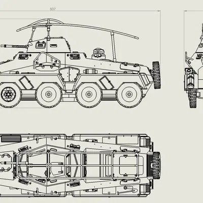Mô Hình Xe Bọc Thép Sd.Kfz. 232 8 Bánh Lái