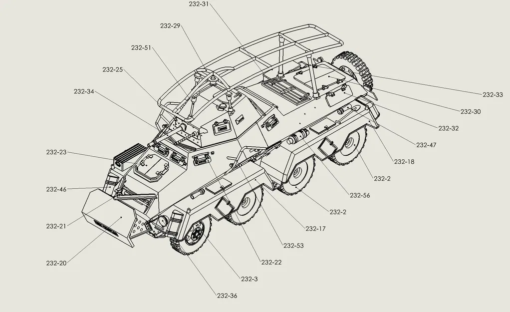 Mô Hình Xe Bọc Thép Sd.Kfz. 232 8 Bánh Lái - Image 8