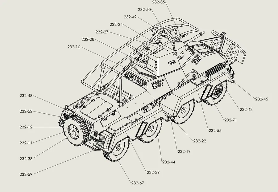 Mô Hình Xe Bọc Thép Sd.Kfz. 232 8 Bánh Lái - Image 11
