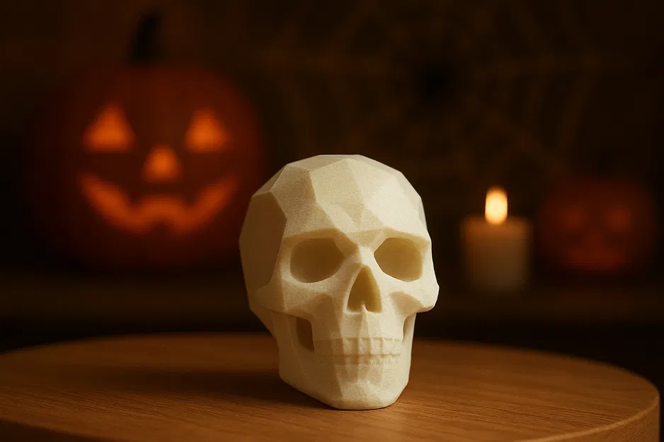 Hộp sọ Halloween phong cách Low-poly - Image 1