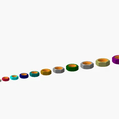 Trọn bộ Đai ốc Phẳng Chuẩn Mét Chính Xác từ M2 đến M64