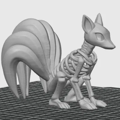 Mô hình bộ xương Vulpix/Ninetales/Kurama (Pokemon)