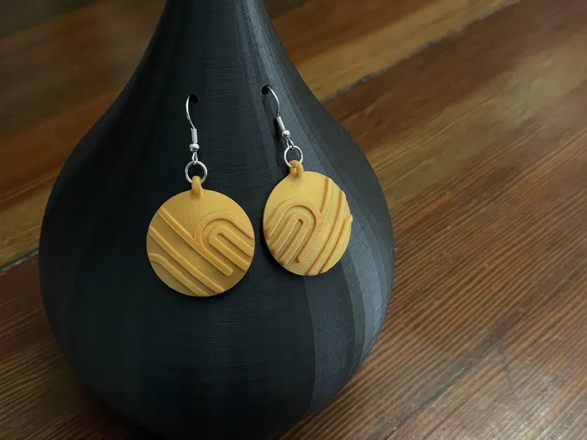 Bông Tai Đĩa Vòng & Đường Line - Image 2