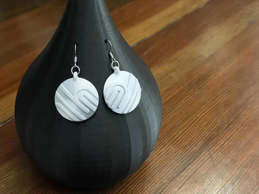 Bông Tai Đĩa Vòng & Đường Line - Image 4