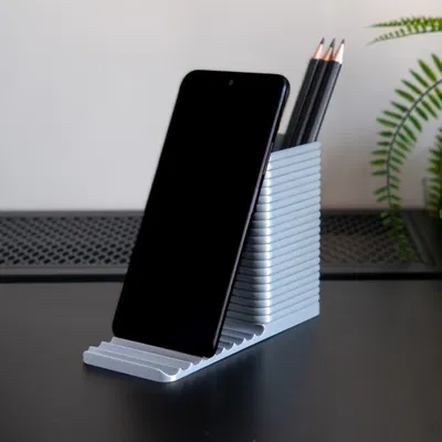 Chân Cắm Bút Để Bàn Kiêm Giá Đỡ Điện Thoại