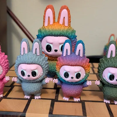 Móc Khóa Labubu Mini Mắt Quay - Phiên Bản Thu Nhỏ