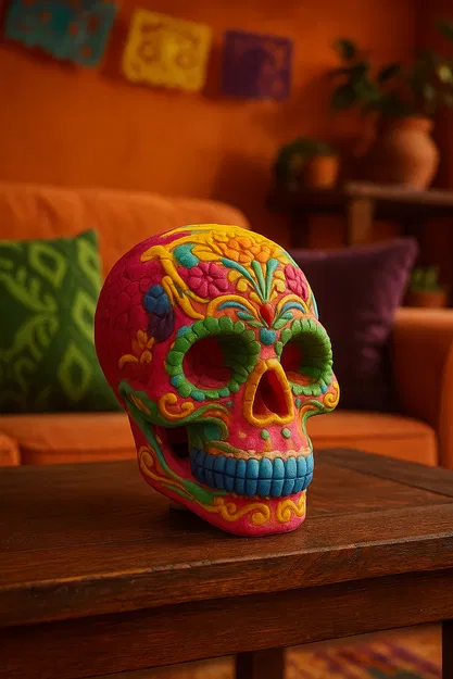 Đầu Lâu Đường Nhiều Màu – Calavera Trang Trí Cho Día de los Muertos - Image 1