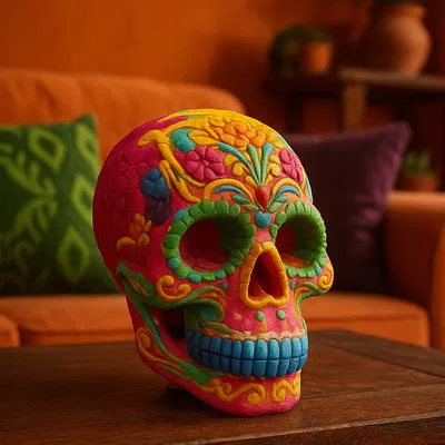 Đầu Lâu Đường Nhiều Màu – Calavera Trang Trí Cho Día de los Muertos