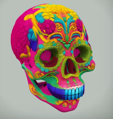 Đầu Lâu Đường Nhiều Màu – Calavera Trang Trí Cho Día de los Muertos - Image 2