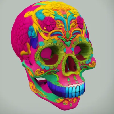 Đầu Lâu Đường Nhiều Màu – Calavera Trang Trí Cho Día de los Muertos