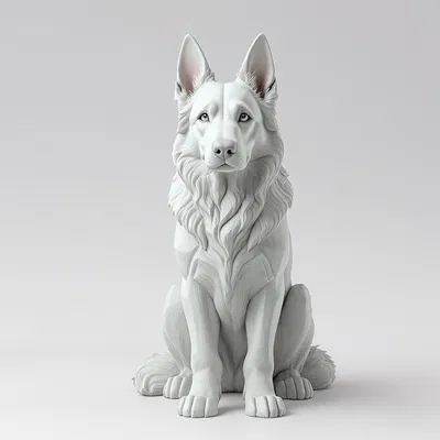 Tượng Chó Chăn Cừu Trắng (German Shepherd)