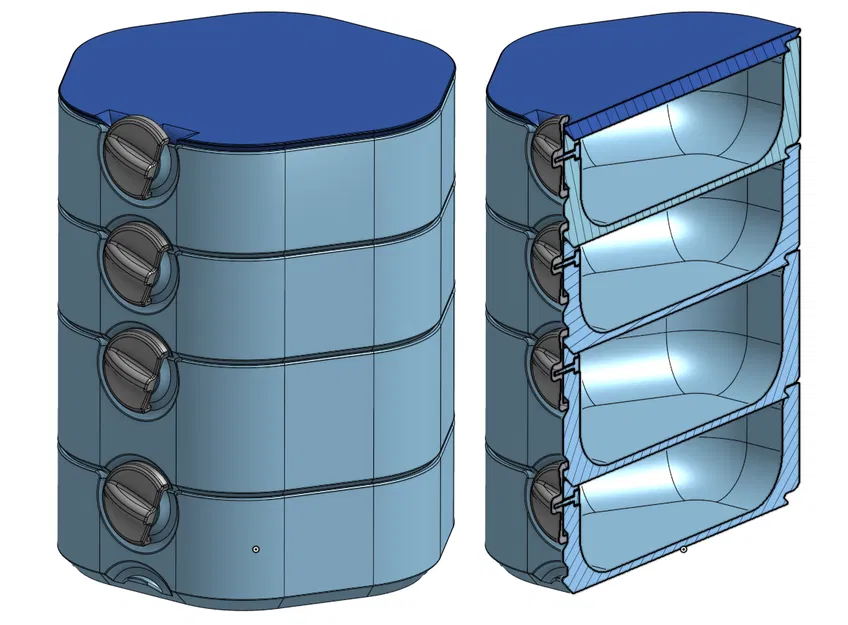 Hộp Đựng Linh Kiện Dự Án Xếp Chồng Có Khóa - Image 6