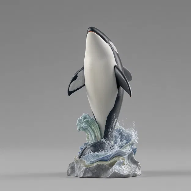 Tượng Cá Voi Lục Giác (Orca Hexa Statue) - Image 1