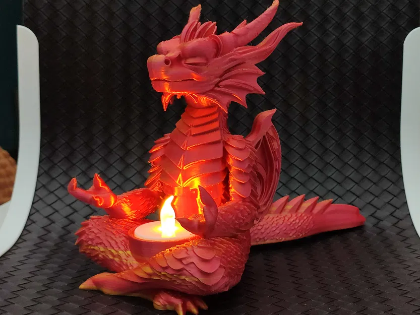 Rồng Thiền Định - Chân Nến LED - Image 1