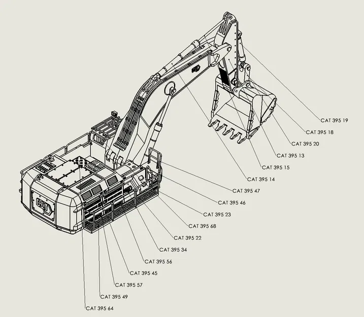 Mô hình máy xúc CAT 395 - Image 5
