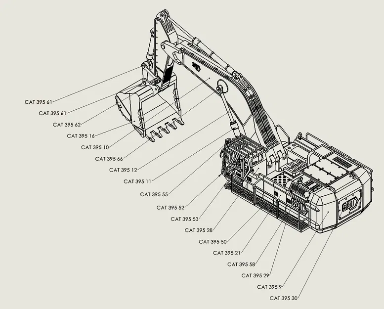 Mô hình máy xúc CAT 395 - Image 9