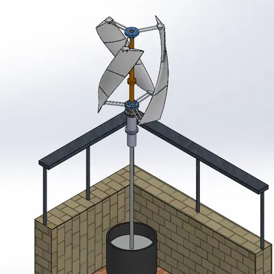 Mô Hình Cột Gió Darrieus (Dọc)