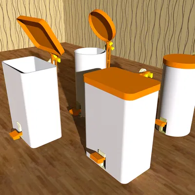 Thùng rác đạp chân | Thùng rác | Hộp đựng - In 3D hoàn toàn | Có thể tùy chỉnh kích thước