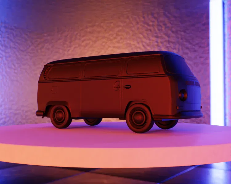 Mô hình VW Kombi 1973 (Phiên bản Hippie) - Xe Van Cắm Trại Cổ Điển - Image 1