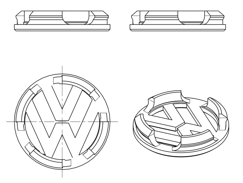 Nắp Mâm Xe Volkswagen VW (60 mm, có thể tùy chỉnh kích thước) - Image 3