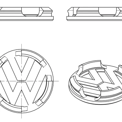 Nắp Mâm Xe Volkswagen VW (60 mm, có thể tùy chỉnh kích thước)